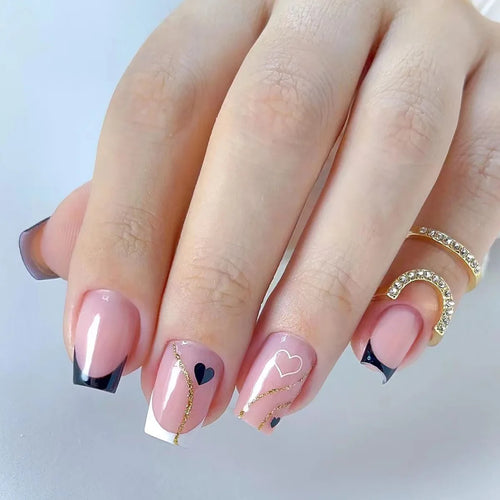 24pcs Pink Korean Style Press On Nails