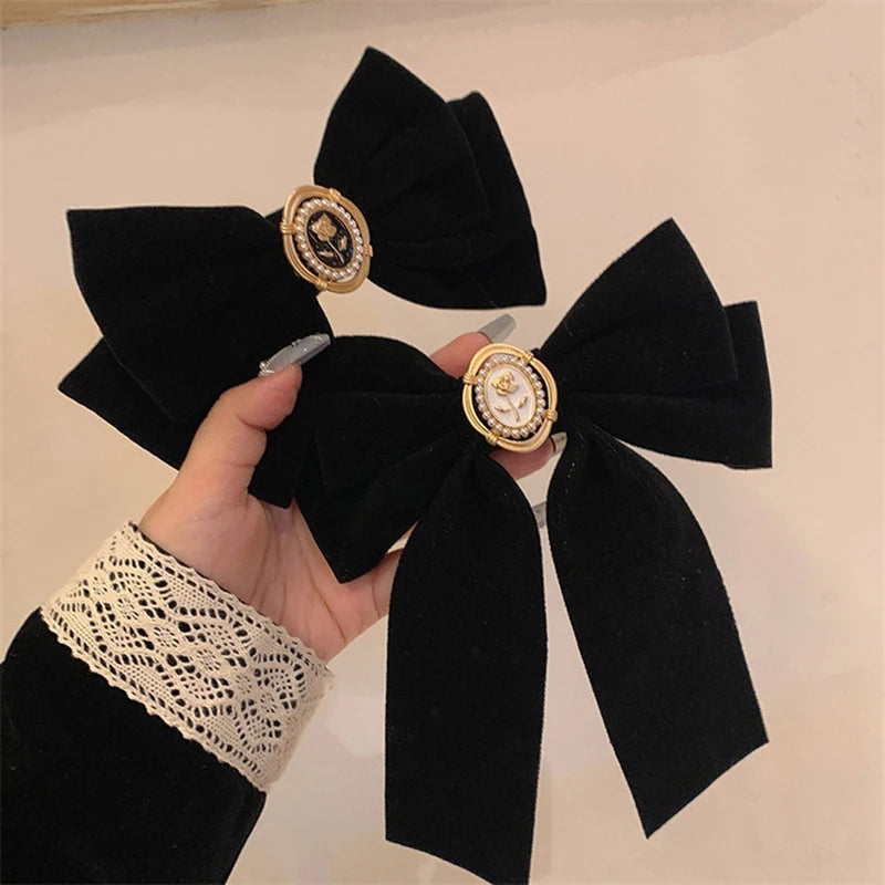 Velvet Bow Hair Pins