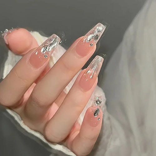 10 PC Pink Press On Nails