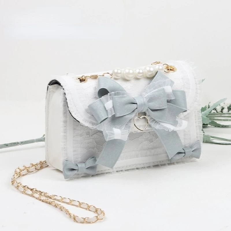 Lace Bow Shoulder Bag