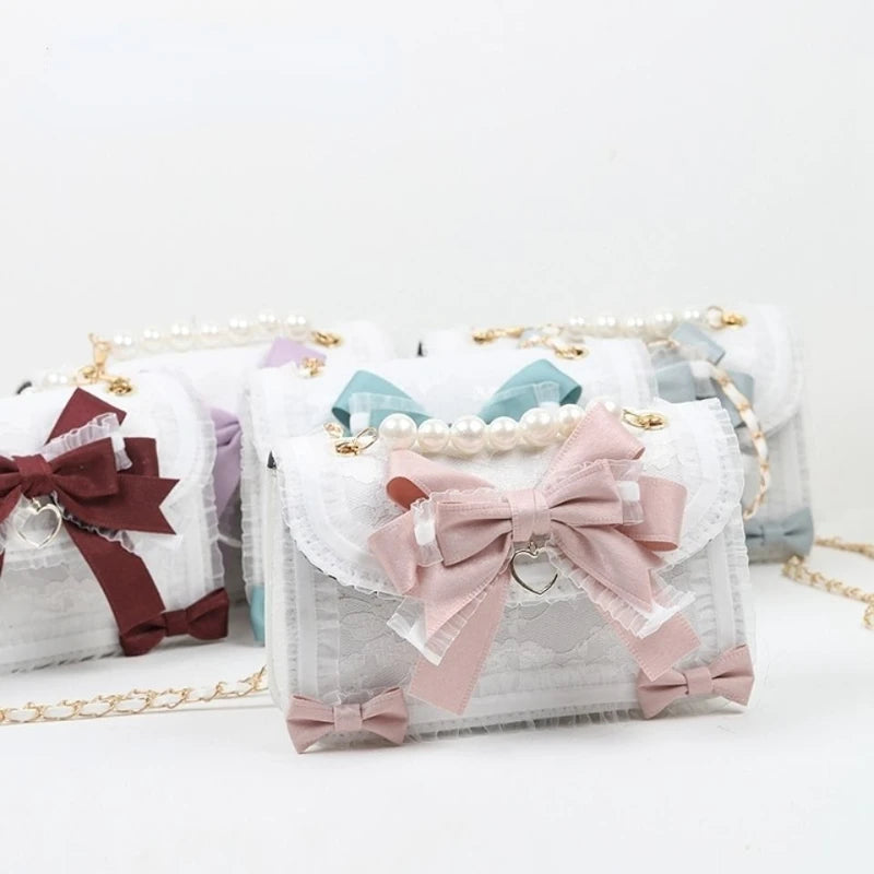 Lace Bow Shoulder Bag