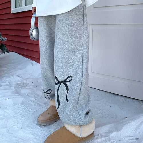 Bow Print Fleece Sweatpants