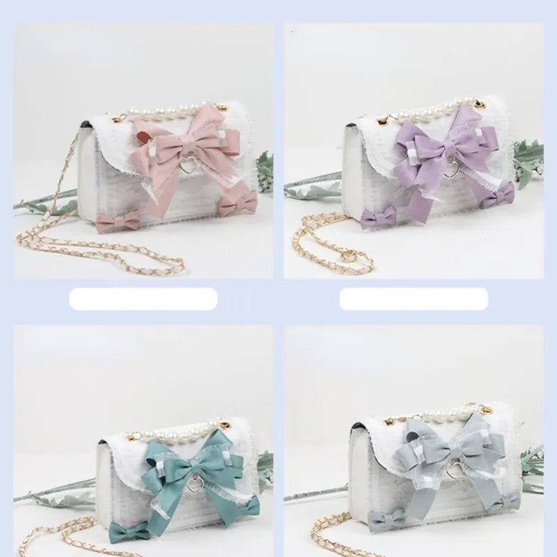 Lace Bow Shoulder Bag