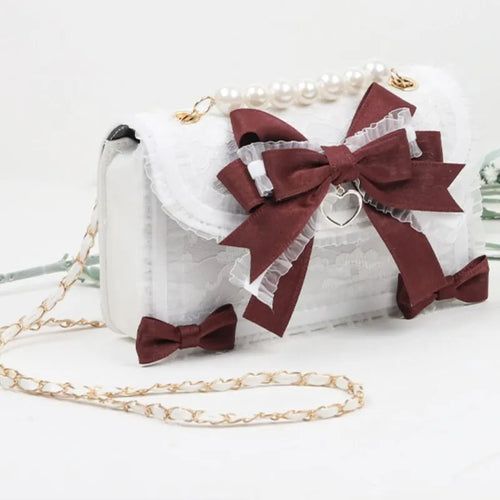 Lace Bow Shoulder Bag