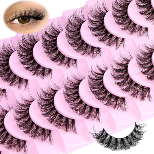 10 Pairs Natural Wispy Lashes