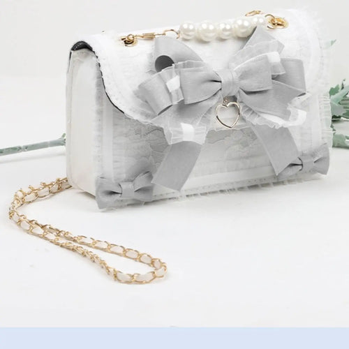 Lace Bow Shoulder Bag