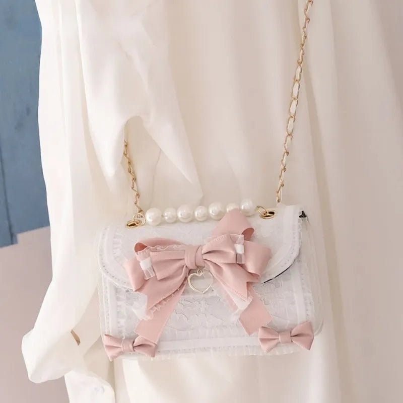 Lace Bow Shoulder Bag