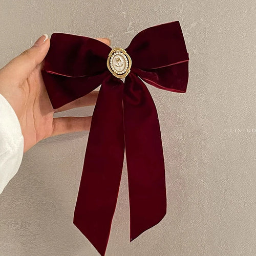 Velvet Bow Hair Pins