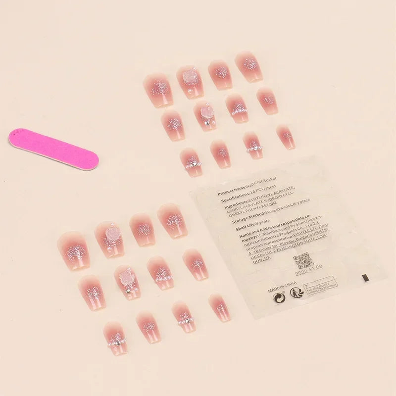 10 PC Pink Press On Nails